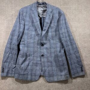 1901 Mens Blazer Extra Trim Fit 40R Plaid Wool Blend Sport Coat Jacket